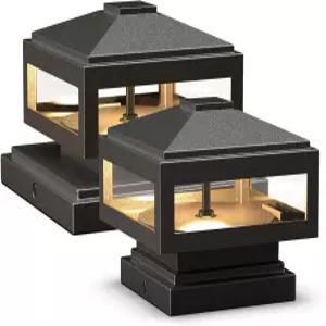 GOODSMAN 조경 조명 2PK 2V AC LED 저전압 트 캡 3W 50 루멘 3000K 케이블 커넥터 2 베이스 6X6 실제