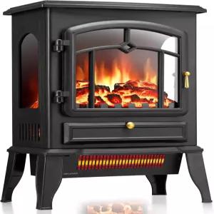 ZAFRO 전기 벽난로 스토브 500 BTU 급속 난방 히터 조절 가능한 밝기 000W/500W 온도 조절기 거실 침실용