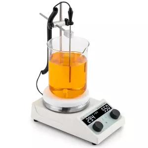 머 및 온도 조절 기능이 있는 바오시산 3L 마그네틱 교반기 핫 플레이트 300°C 572°F 세라믹 코팅