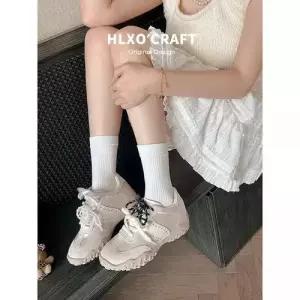 엘럽 여사친 캐주얼 속굽 신발 진주 스포티 레이스 끈 워킹화 가죽 원템5