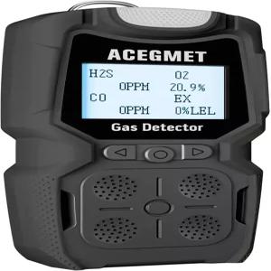 ACEET 감지기 4 모니터 다중 표시기 진동 청각 시각 H2S O2 CO 및 LEL 충전식 미터 업무 가정 블랙용