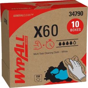 WypAll GeneralClean X60 의류 멀티태스킹 청소 물티슈 34790 팝업 박스 튼튼하고 흡수력이 뛰어난 수건