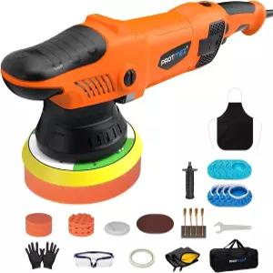 Protmex 200W 차량용 버퍼 폴리셔 6인치 듀얼 액션 상시 전원 6 가변 속도 25006000 궤도 디 연마를 위한