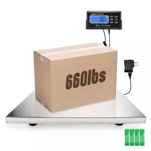Charmline 660lbs x 고정확도 디지털 우편 저울 2x7 대형 스테인리스 스틸 플랫폼을 사용한 패키지용 헤비