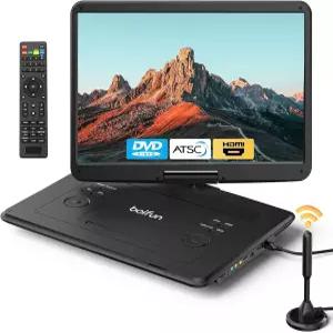 Boifun 75인치 휴대용 TV /DVD 플레이어 콤보 56인치 대형 HD 스위블 화면 디지털 ATSC 튜너 내장 배터리