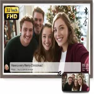 넥스포토 32인치 대형 디지털 액자 64GB 사진 920x080 IPS FHD 리모컨 자동 회전 공유하기 쉬운 앱 /USB