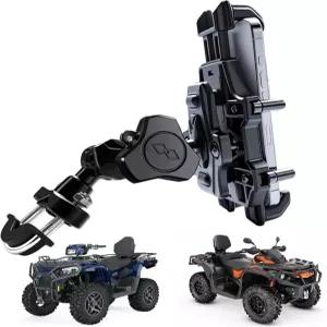 QYMOTO ATV 휴대폰 홀더 마운트 휠러 방진 헤비 듀티 핸들바 360 클램프 핏 Cforce 폴라리스 스포츠맨 캔암