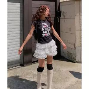 매장정품 YOUHEE LACE BALLOON SKIRT SHORTS WHITE