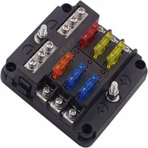 WUPP 2볼트 퓨즈 블록 LED 경고등 방습 커버가 있는 방수 보트 패널 차량 해상 RV 트럭 224V용 음극 버스