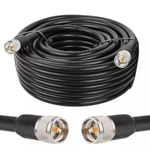 MOOKEERF 50피트 KMR400 PL259 남성 대 동축 케이블 HAM 라디오 VHF SWR 미터 안테나 분석기용 저손실 UHF
