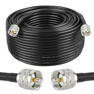 MOOKEERF RG8x 동축 케이블 50피트 CB 50옴 UHF PL259 HAM 라디오 VHF SWR 미터 더미 로드 안테나 분석기용