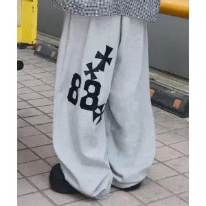 매장정품 SCALLYWAG 88 크로스 백 패치 스웨트 팬츠[그레이]