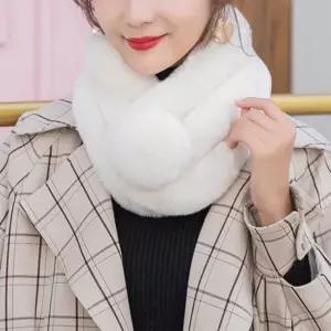 토끼 리 여자 여성 머플러 겨울 퍼 목도리 밍크 방울 숏 페이크퍼 토끼털