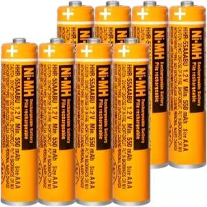 용 EOCIK 8팩 HHR55AAABU NIMH 충전식 AAA 배터리 2V 550mAh 무선 휴대폰용