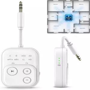 2026 Pro Bluetooth 6.0 비행기/TV/체육관용 송신기 aptX HD 무손실 오디오 헤드폰용 무선 3.5mm 잭 어댑터