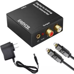 이지셀 오디오 디지털-아날로그 변환기 DAC 3.5mm 잭 포함 광 SPDIF 토슬링크 동축-아날로그 스테레오 L/R