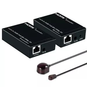 케이블 다이렉트 온라인 50m/165피트 1080P HDMI 익스텐더 싱글 Cat5e/Cat6a/Cat7 이더넷 IR 리모컨 포함