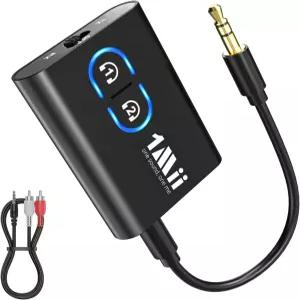 TV-무선 헤드폰용 1Mii Bluetooth 5.3 송신기 수신기 듀얼 링크 aptX 적응형/저지연/HD 오디오 홈 스테레오