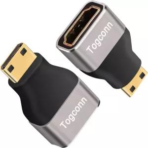 8K 미니 HDMI-HDMI 어댑터 2Pack HDMI(남성)-HDMI 여성 컨버터 커넥터 알루미늄 쉘 지원 8K@60Hz HDR