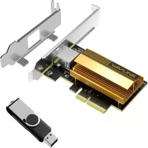 WAVLINK 10G PCIe 네트워크 카드 AQC113 컨트롤러가 장착된 10GB 베이스-T 이더넷 어댑터 Windows 11/10 및