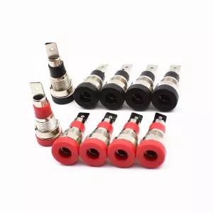 베이 첸 10Pcs 블랙 및 레드 4mm 바나나 잭 소켓 여성 어댑터 패널 장착 플러그 커넥터용 바인딩 포스트