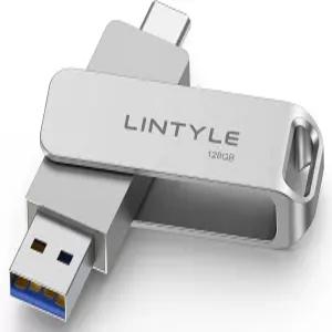 LINTYLE 128GB 외장 SSD 솔리드 스테이트 플래시 드라이브 최대 450MB/s USB 3.2 Gen1 듀얼 타입-C 및 A