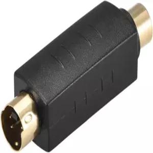 uxcell RCA 여성에서 S-비디오 4 터미널 남성 커넥터 미니 딘 핀 복합 스테레오 오디오 케이블 어댑터