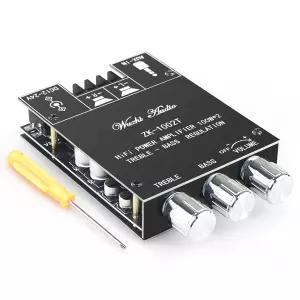 우지 오디오 ZK-1002T 블루투스 앰프 보드 100W+100W AUX/블루투스 와이드 전압 입력 12-24V 블랙2