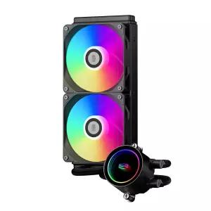 PCCOOLER 액체 CPU 쿨러 240mm AIO 풀 세라믹 베어링 펌프 듀얼 ARGB PWM 팬 알루미늄 라디에이터 히든
