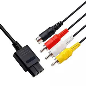 HBFQMDJLX N64 S-비디오 케이블 SNES 및 게임큐브용 - 180만/6FT RCA AV 복합 닌텐도 64 슈퍼 NGC CRT TV와