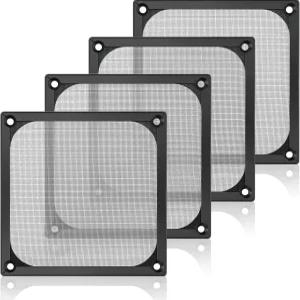 BaYiToo 컴퓨터 팬 필터 그릴 4개 120mm 알루미늄 프레임 스테인리스 스틸 메쉬 방진 커버 케이스 블랙