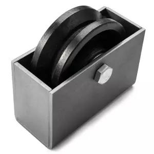 4 x 1.5 V-그루브 휠 박스 포함 - 주철 최대 600Lb 용량 슬라이드 게이트 롤링 도어 V-트랙 1 사용하세요