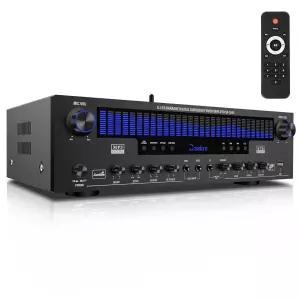 Daakro 스테레오 리시버 가정용 오디오 앰프 DSP 디스플레이 포함 300W 정격 전력 5.1채널 블루투스