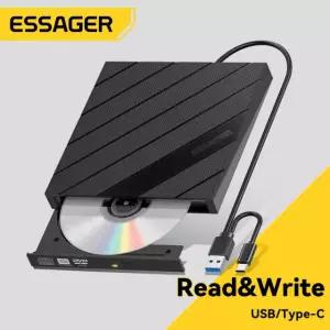 미니CD플레이어 ESSAGER IN 외장 리더 버너 CDDVD CD 플레이어 드라이브 검은색