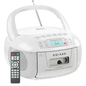 미니CD플레이어 블루투스 AM FM AC 포함된 라디오가 USB가 카세트 콤보 테이프 하얀색