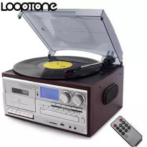 턴테이블 LOOPTONE 3단 속도 레코드 라디오 카세트 FMECHATRONICSAM 110V130V