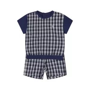 [롯데백화점]아가방 리오반팔체크배색4부상하(NAVY)01T333015