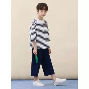 빈폴 키즈 7부 스트라이프 상하세트 네이비 BI6341U01R 401999