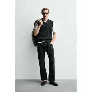 ZARA 자라 AARON LEVINE X 100% 린넨 니트 베스트 - 초콜렛 3947655