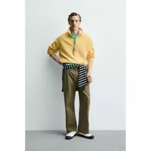ZARA 자라 AARON LEVINE X 테이프 지퍼넥 스웨트셔츠 - 살구 3947627