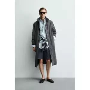 ZARA 자라 AARON LEVINE X 워싱 페이크 라이트 트렌치 코트 - 그레이 3947605