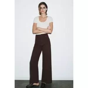 ZARA 자라 JEANS ZW COLLECTION 와이드 LEG 하이웨이스트 - 초콜렛 3947410