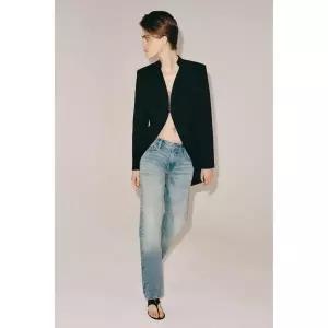 ZARA 자라 ZW 컬렉션 로우라이즈 슬림 청바지 - 라이트 블루 3947389