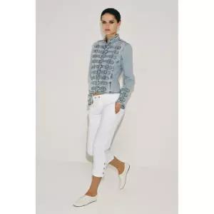 ZARA 자라 ZW 컬렉션 미드라이즈 카프리 청바지 - 화이트 3947386