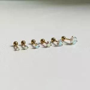 피어싱 귀걸이 원석 오로라 라운드 6pcs