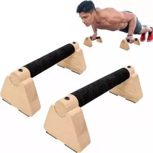 2 PCS 나무 팔레트 바 20 CM/787 미끄럼 방지 베이스 홈 푸시업 스탠드 목재 남성용 체조 장비