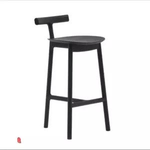 원목 바 의자 55cm 라운지 아일랜드식탁 높이 월넛 다크 우드 업소용 가죽 스