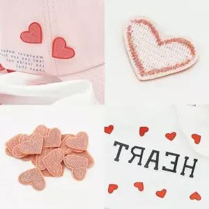 하트 스티커 브로치 배지 와펜 자수 의류 패브릭 리폼