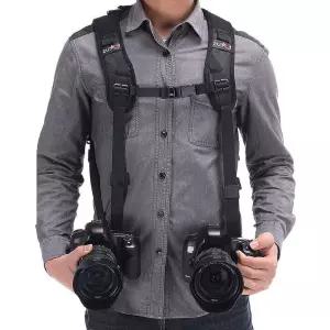 LCD액세서리 바디 카메라 가슴 더블 스트랩 조끼 벨트 듀얼 DSLR