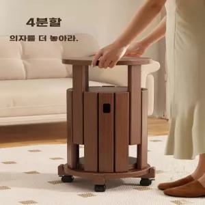 적층형 원형 스태킹 바퀴 빈티지 스툴 월넛